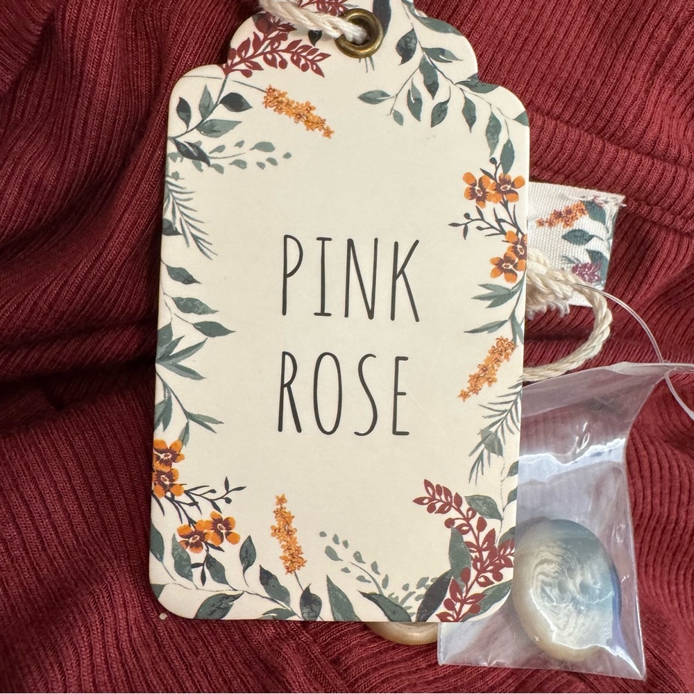 NWT Pink Rose Ribbed Body Suit - Picture 9 of 12